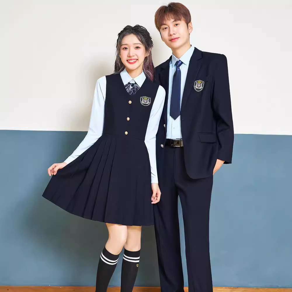 (2개) 대학 스타일 전문 정장 드레스 JK 유니폼 정장 여성 서비스 직원 착용 유치원 교사 작업복 가을
