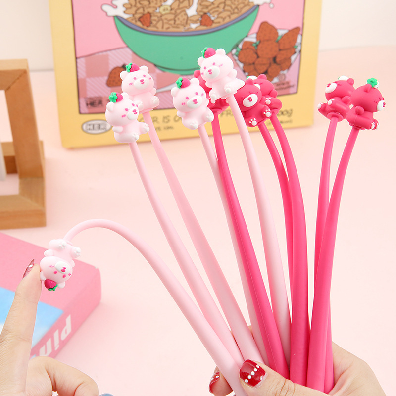 Cartoon pegamento suave rock music bolígrafo neutro alto valor facial adorable bolígrafo creativo bolígrafo publicitario estudiantes fáciles de usar papelería pequeños premios