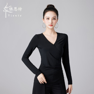Latin dance top for women 2024 new autumn and winter National Standard dance practice clothes modern dance dance clothes long sleeve practice ballroom dance