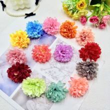 仿真5.5cm绢布球菊仿真花 千层菊花朵帽子花环蛋糕装饰花头材料