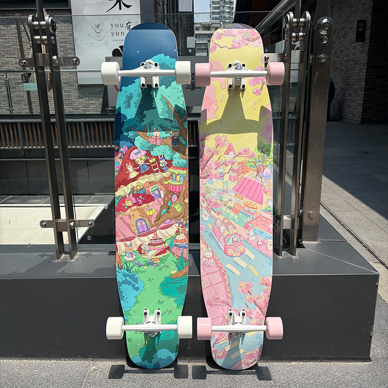 Longboard Industry Fairy Tale Rules Series Girls' Scooters Children's Street Dance Boards Flat Boards Four-Wheel Skateboards Wholesale