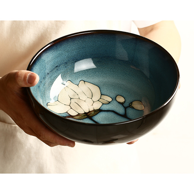 Práctico Gran Tazón de sopa de cerámica grande ins estilo tazón de verduras hogar encurtido tazón de pescado Internet celebridad pescado hervido tazón engrosado vajilla