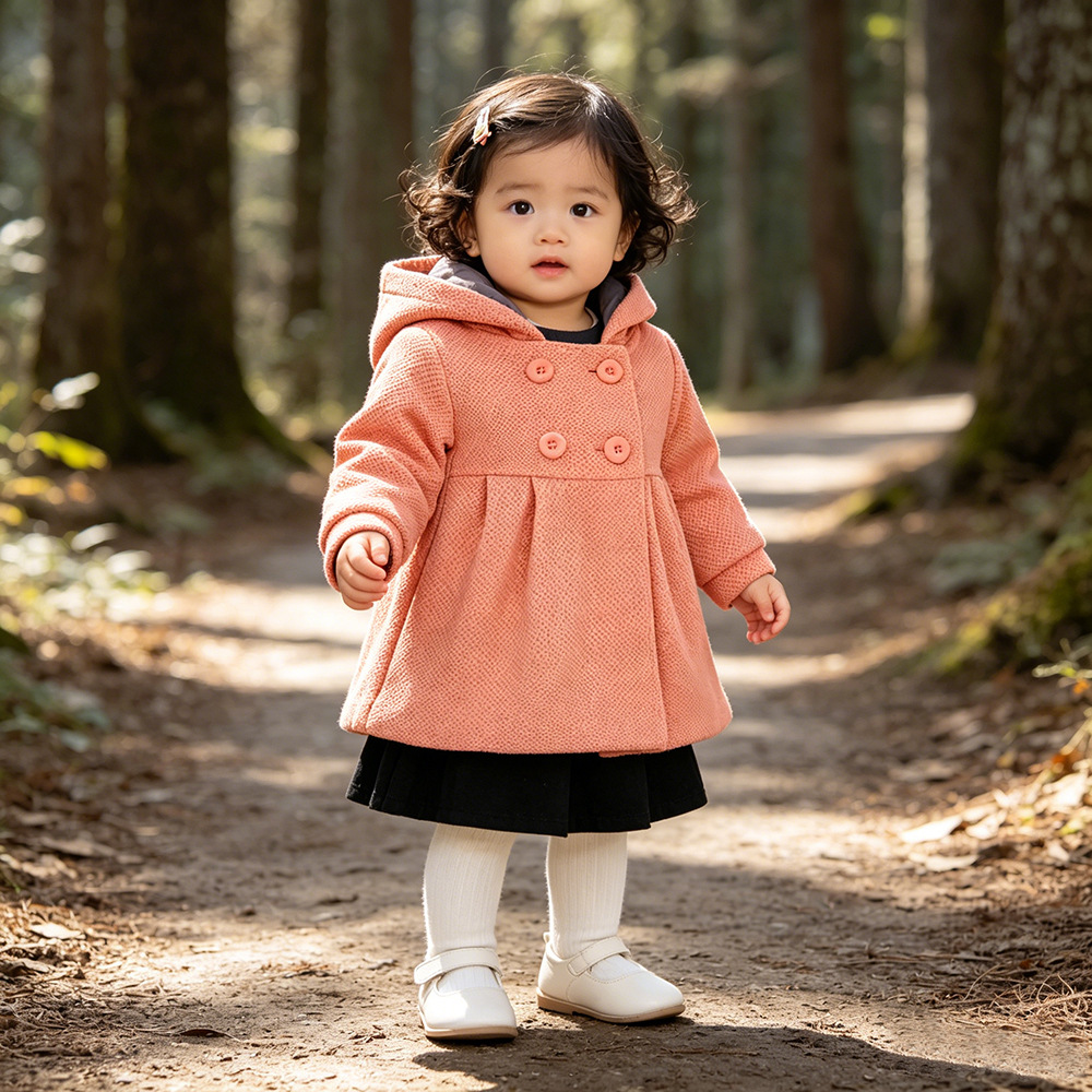 Kids Tales children's clothing children's coat autumn and winter girls windbreaker honeycomb baby jacquard cotton hooded coat Kids Tales children's clothing children's coat autumn and winter girls windbreaker honeycomb baby jacquard cotton hooded coat