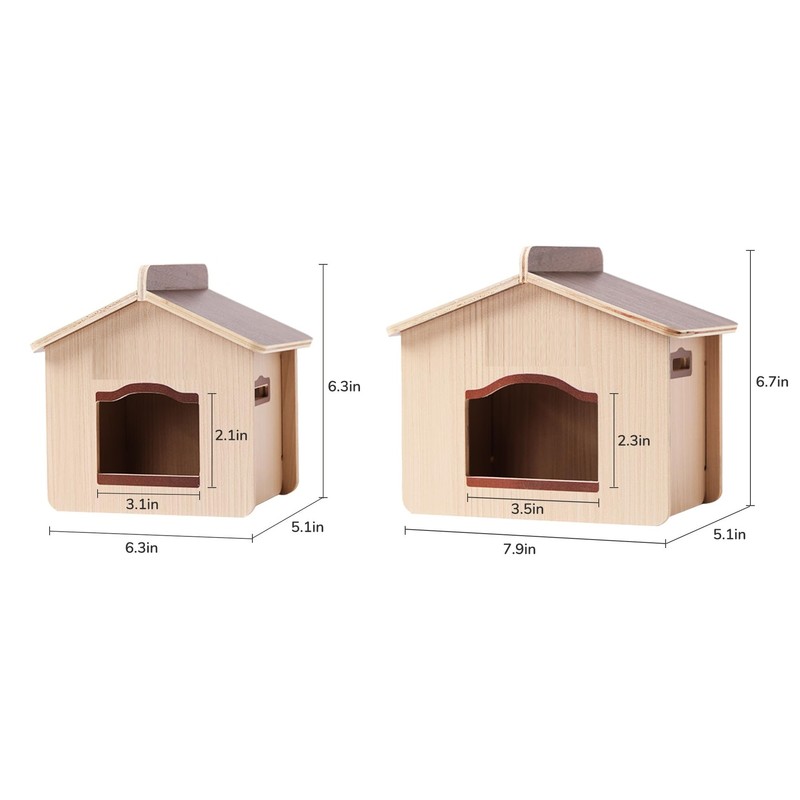 木製小型ペット生息地ハムスター隠れ家小動物生息地小屋取り外し可能ハムスターハウス|undefined