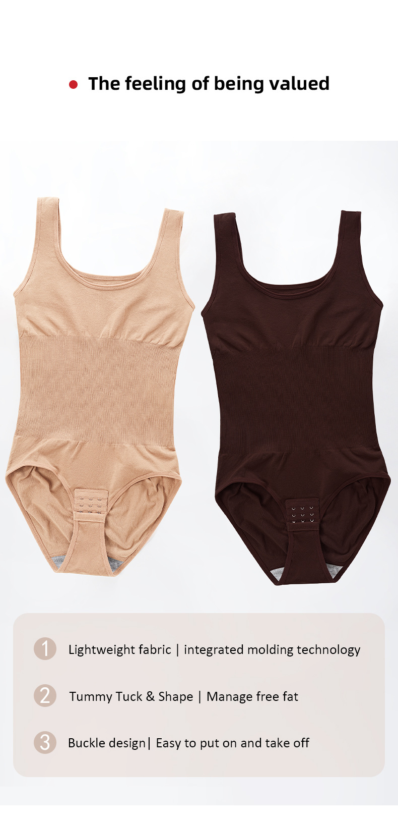 Postpartum & Everyday Shapewear Bodysuit - Seamless Tummy Control, Butt Lift & Bust Support With Breathable Nylon (XS-5XL, 3 Colors)_voghion.com