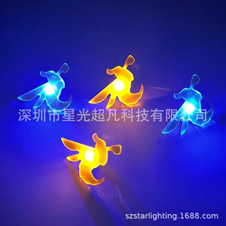 跨境热销来图设计定制异形闪光徽章荧光品牌促销胸针LED发光胸章