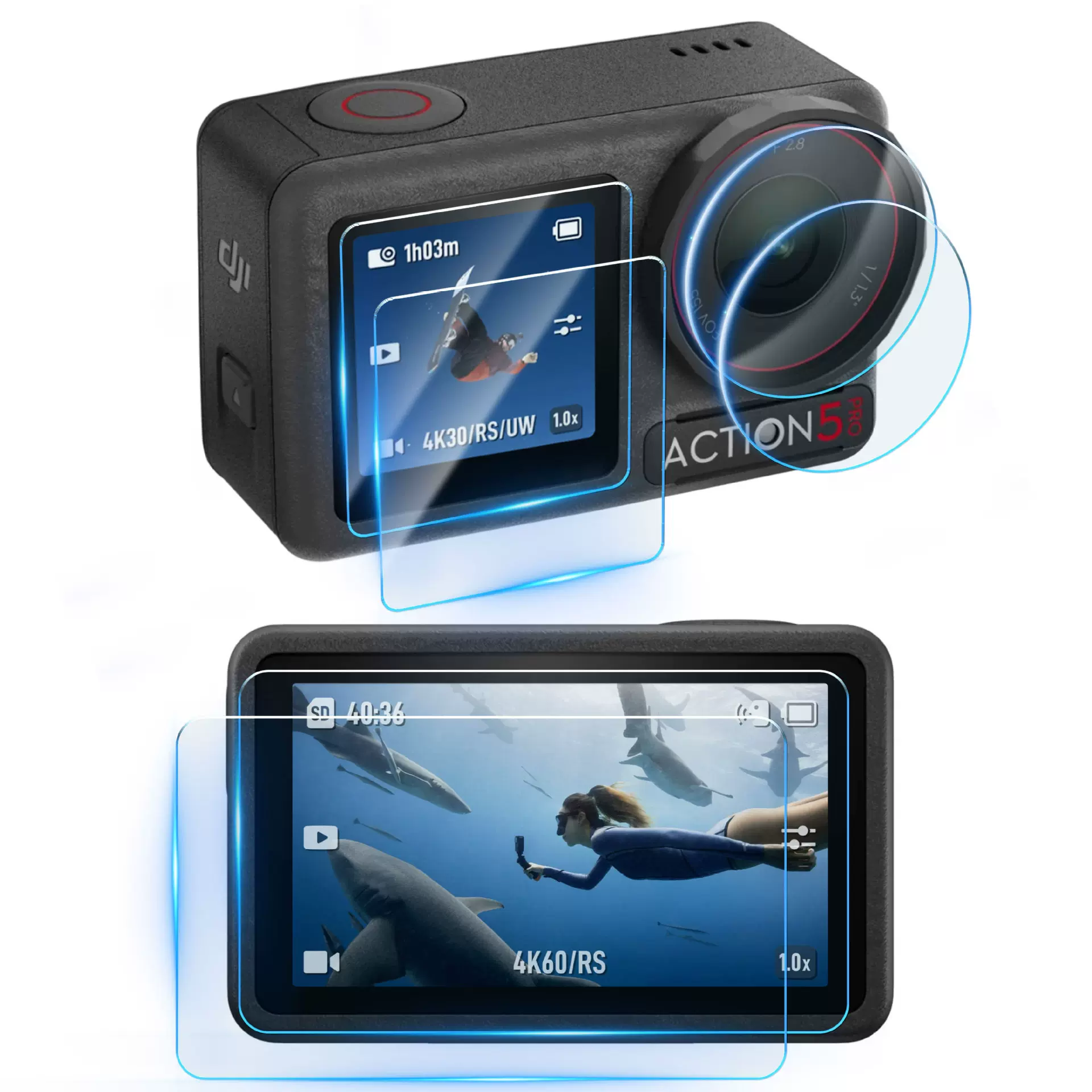 STARTRC适用大疆DJI Osmo Action 5 Pro运动相机膜高清相机钢化膜