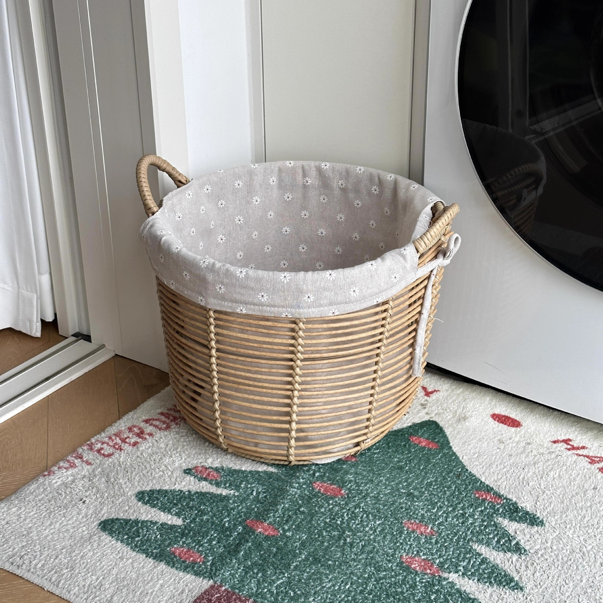 imitación de caña tejida cesta de ropa sucia baño portátil sin cubierta cesta de lavandería canasta de ropa pastílica flor triturada tela de hierba cesta de ropa sucia