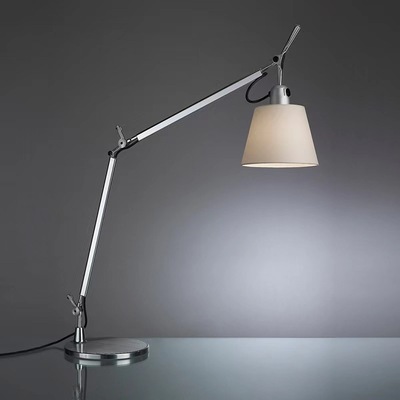 批发铝材双臂折叠布艺台灯卧室书房按钮开关遥控LED酒店客房立灯