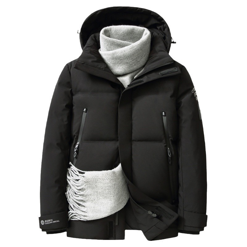 Doudoune pour homme, veste décontractée à capuche, costume de papa, épaisse, chaude, ample, veste grande taille pour hommes d'âge moyen et âgés_voghion.com