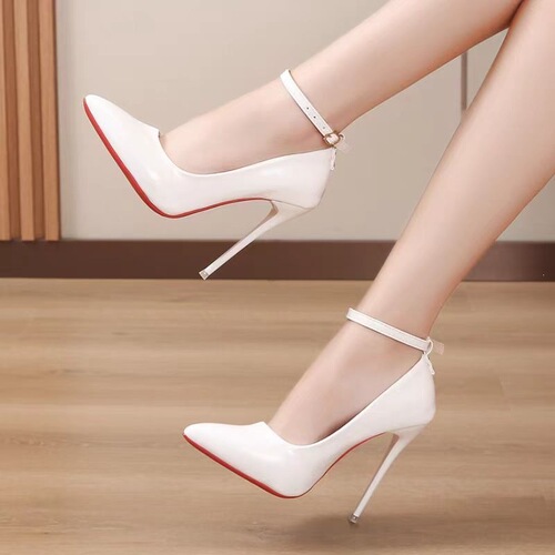 Strap high-end nude high heels New spring and autumn high heels 10 super unbreakable nude heel sexy thin heel one word cm