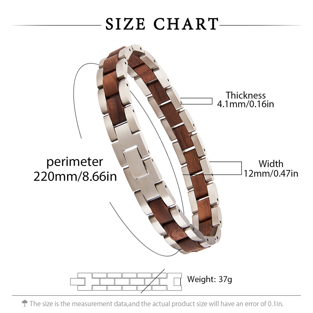 48g Weight Bracelets Classification Wood Chain Material 1 Piece Quantity Holiday, Daily Occasion Wood Material Geometric Pattern Men's Gender Vintage Style, Simple Style Style Vintage Style Simple Style Geometric Wood Men's Bracelets Men's Chain Bracelets 1
