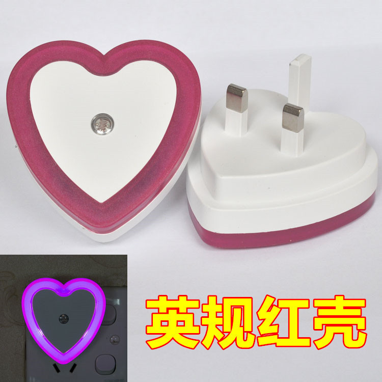 跨境爱心英规光控感应led夜灯 亚马逊热销创意简约氛围灯工厂直供|undefined