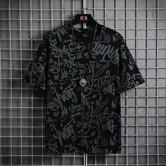 源メーカーの新型半袖tシャツ男性の夏の薄いタイプの氷糸の通気性の潮流は潮牌ins男子をtシャツします。
