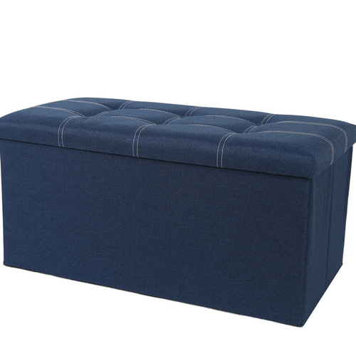 Home Multifunctional Creative Button Storage Bench, Fabric Cotton Linen Sofa Shoe Storage Bench, Foldable Storage Bench
