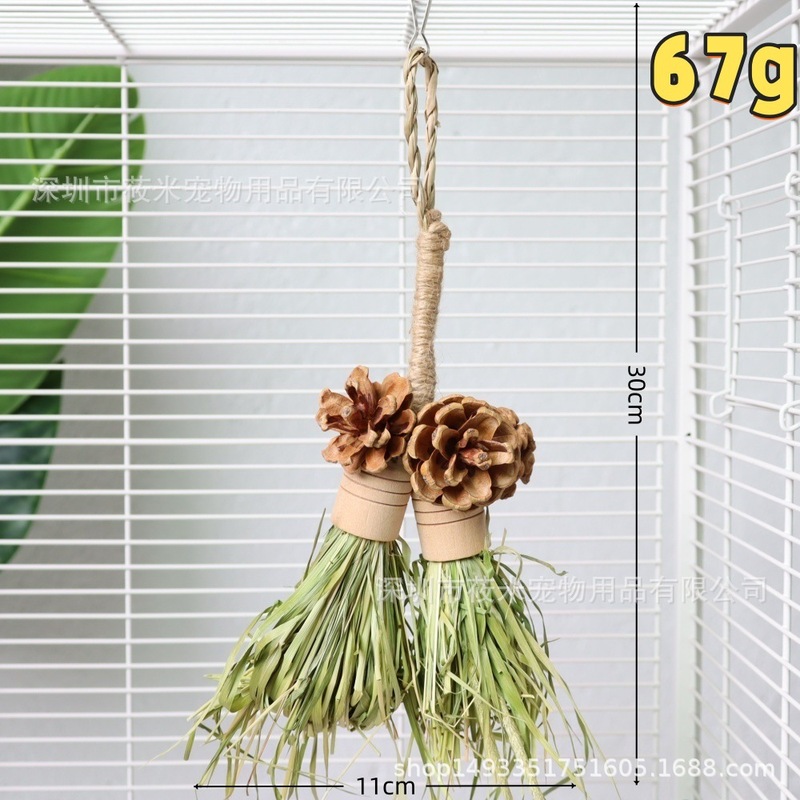 鹦鹉玩具通草球松果啃咬挂件干草解闷发泄秋千牡丹虎皮小鸟玩具|undefined