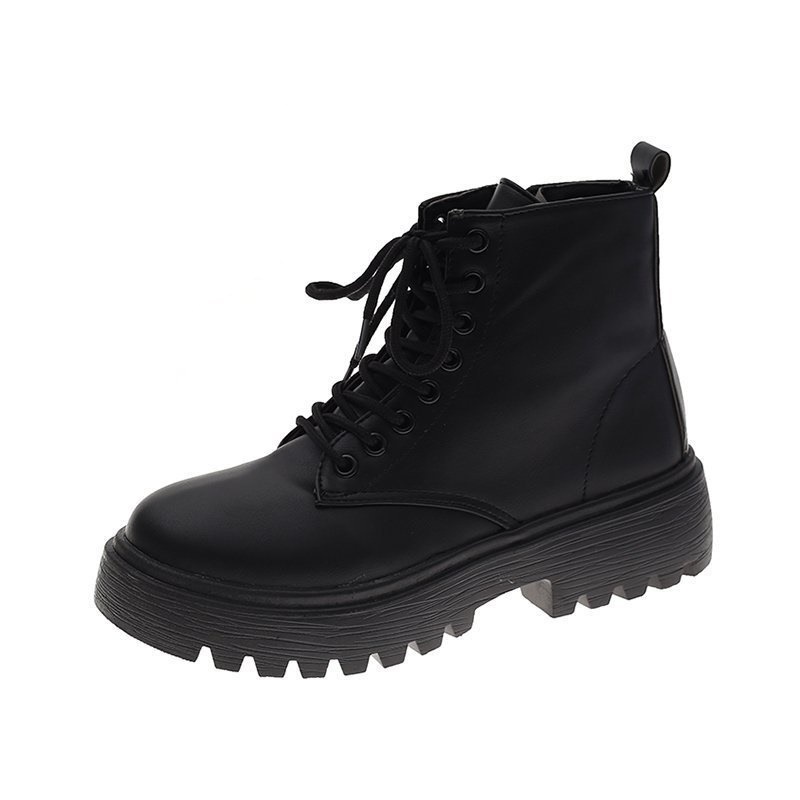 Schwarze Damen Overknee Stiefel Britischer Stil Frühling Trend_voghion.com