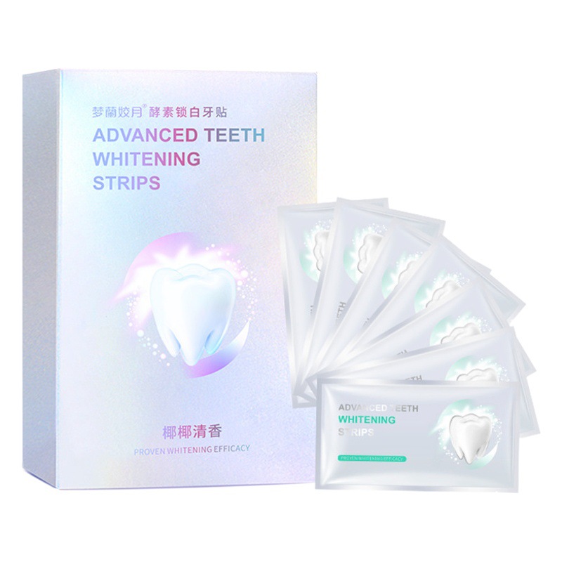 Coconut Scented Whitening Enzyme Tooth Strips for Dazzlingly White Teeth, Yellowing Removal, Oral Care, Manufacturer Wholesale Stain Removal