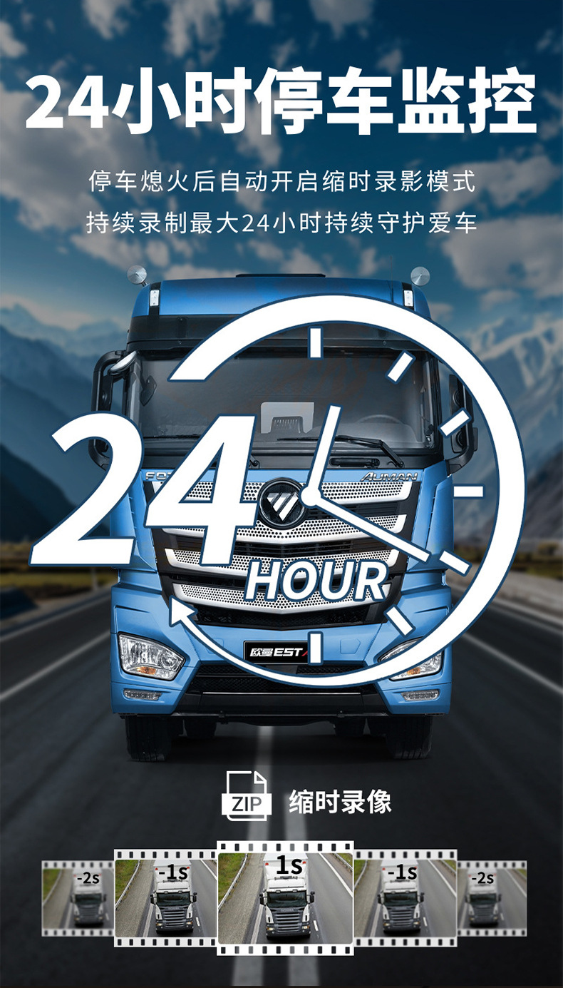 Truck Four-Way Monitoring High-Definition Night Vision Driving Recorder 360-Degree Panoramic 1080P Dump Truck Reversing Image