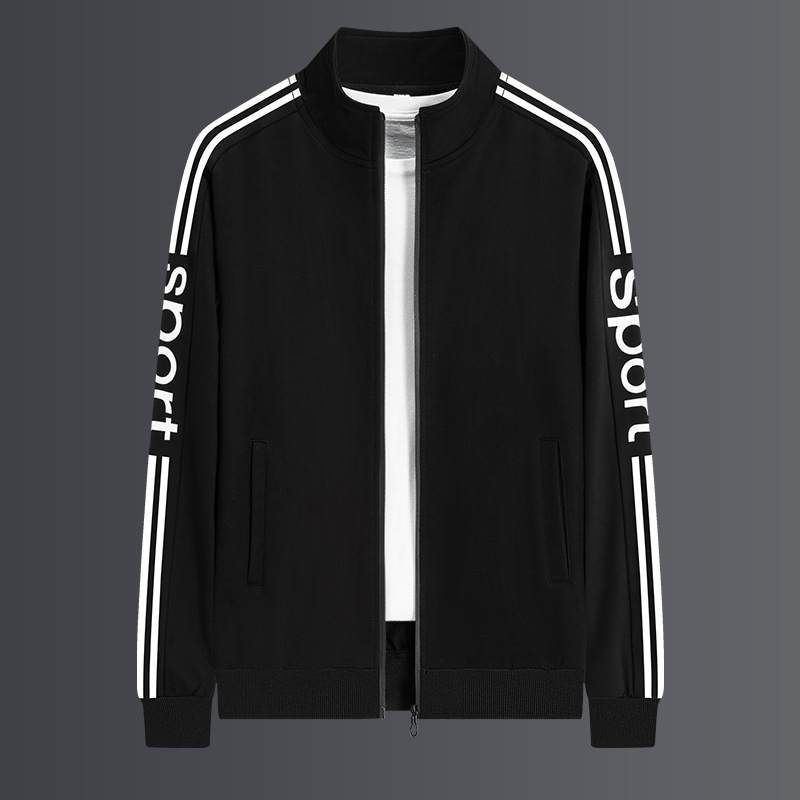 M - 8XL traje deportivo masculino primavera y otoño jersey de cuello vertical correr ocio conjunto de dos piezas suelto tendencia grande chaqueta