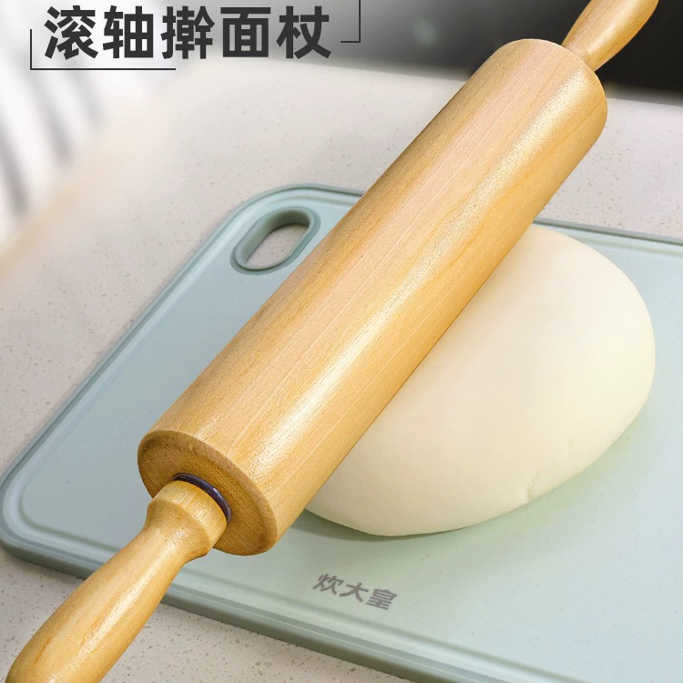 Бытовая скалка со спиральным роликом с резьбой для теста, антипригарного теста, массива бука.