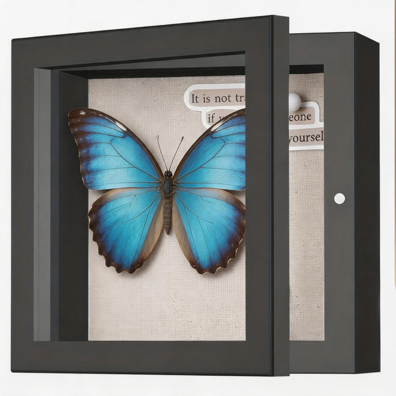 Cross-Border Wooden Photo Frame Three-Dimensional Hollow Display Frame Butterfly Dried Flower Specimen Frame Shadow Box Home Decoration Cross-Border Wooden Photo Frame Three-Dimensional Hollow Display Frame Butterfly Dried Flower Specimen Frame Shadow Box Home Decoration