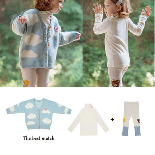 In Stock! Ps21 Autumn and Winter Cloud Woolen Cardigan, Boys and Girls Woolen Jacket, Cute Korean Style Ins Sweater