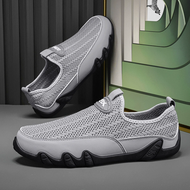 2024 лето новый дикий модный восьмиконечный сетчатый кроссовки тонкая педаль на открытом воздухе туристическая повседневная мужская обувь