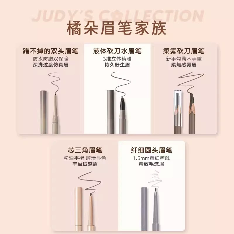 Двойной цвет карандаша для бровей Judydoll оранжевый чоппер, натуральный цвет коричневый туман, карандаш для бровей, новичок