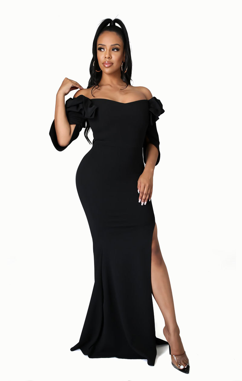 new black long dress wholesale clothing vendor Nihaostyles NSXHX68127