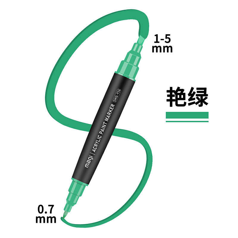 Somechi 両頭アクリルマーカーペン、色を重ね塗ることができ、手描きの石やセラミック用、防水落書きペン、アートペイントマーカーペン|undefined