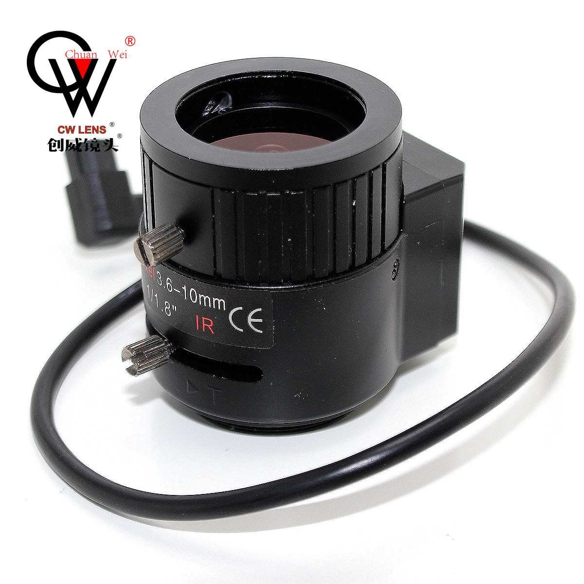 自动光圈3.6-10mm 1/1.8 8MP手动变焦创威高清网络枪机镜头CWLENS