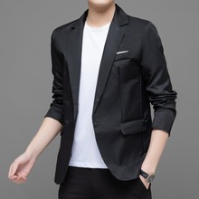 2023春季休闲西装男式时尚大码欧美拼色侧开叉外套外贸跨境西服男