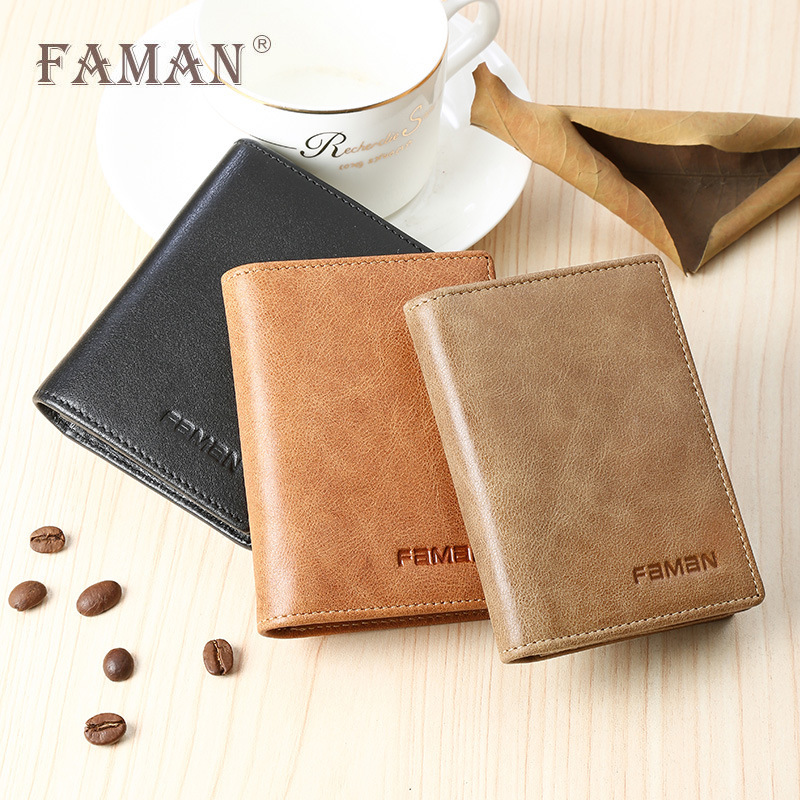 Funda para tarjetas de visita para hombre faman, tarjetero de negocios, tarjetero de cuero, tarjetero de piel de vaca de gran capacidad para múltiples tarjetas para mujer