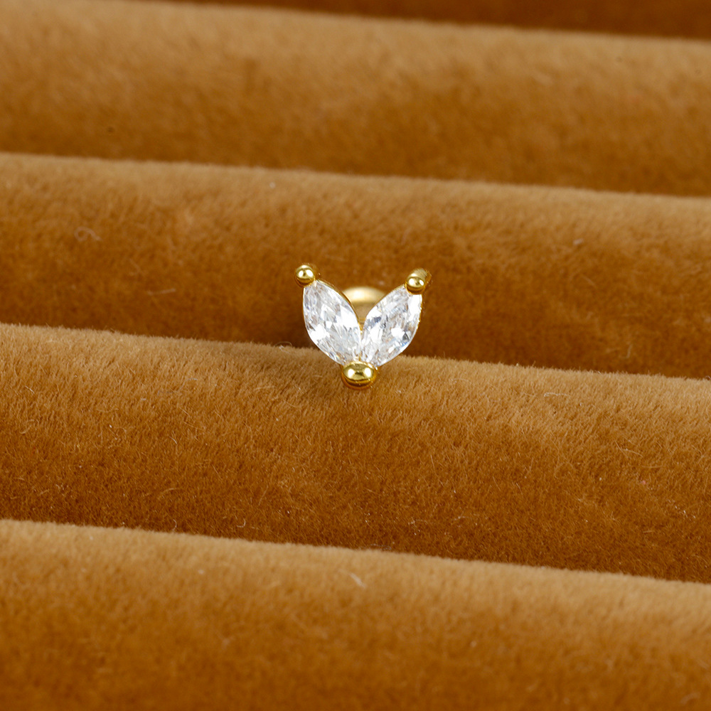 3g Weight Zircon Inlay Material Ear Studs Classification 1 Piece Quantity Daily, Street Occasion Stainless Steel Material Star, Heart Shape, Crown Pattern Women's Gender Plating, Inlay Design Simple Style Style 1 Piece Simple Style Star Heart Shape Crown Plating Inlay Stainless Steel Zircon Ear Studs 2