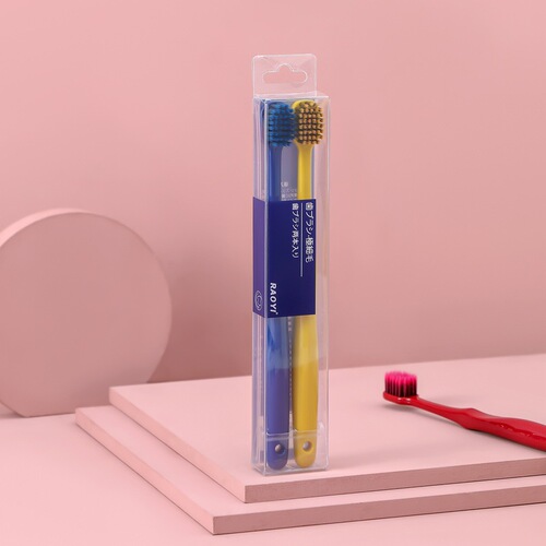 Korean wide-head toothbrush with soft bristles, 2 pack, oral cleaning adult household set, hard and medium bristles, high-end manufacturer wholesale