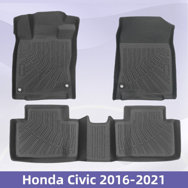 Aplicable a Honda Civic 2016 - 2021 TPE Foot Pads 3D All Weather Material Backpack Pads