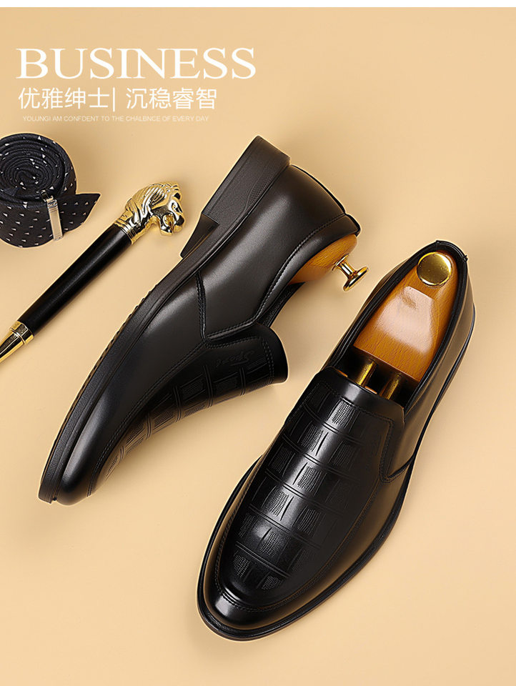Giày lười nam da bò mũi tròn gót thấp kiểu dáng đơn giản — G28727 màu nâu, G28727 màu đen chi tiết 1