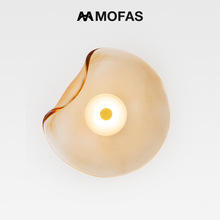 MOFAS北欧后现代简约卧室客厅背景墙装饰设计师圆形床头极简壁灯