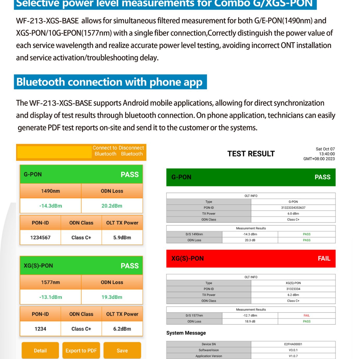 ���˲��ǡ�WF-213-XGS-BASE  WF-213XGS-PRO XGSPON Tester
