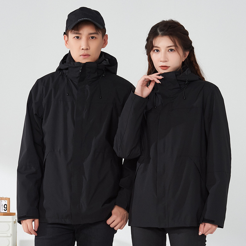 Trajes de asalto al aire libre 3 - en - 1 una sola capa de primavera y verano ropa de trabajo masculina dos piezas conjuntos de ropa de montaña a prueba de viento de cáscara suave