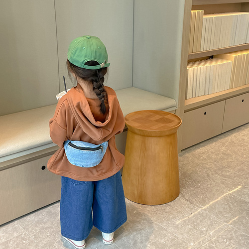 Children's Bags Simple Casual Girls Crossbody Bag  New Boys Denim Small Chest Bag Baby Waist Bag Trendy