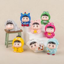 卡通睡衣小新 diy饰品配件钥匙扣桌面小摆件潮玩萌粒盲袋树脂批发