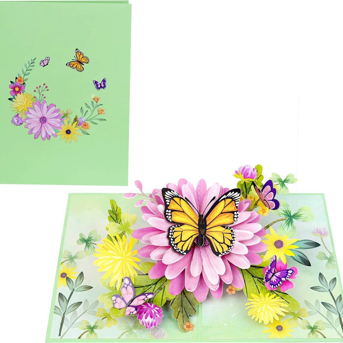 2024 новые трансграничные поздравительные открытки на день рождения креативные 3D карты складные цветы бабочки стерео поздравительные открытки небольшого количества пользовательских