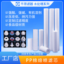 PP凹槽熔喷滤芯带骨架插入式不锈钢内支撑100um50英寸平压式尼龙
