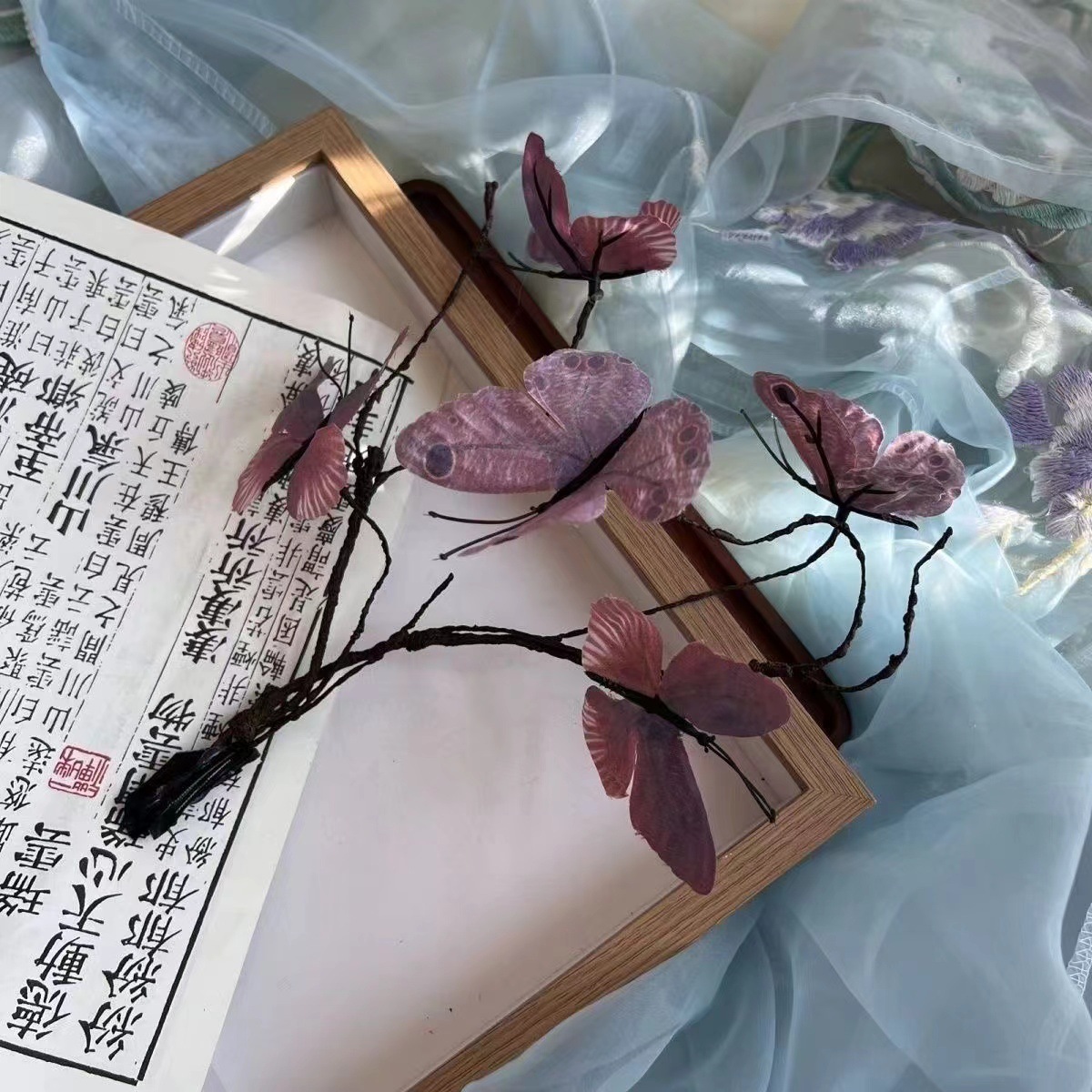 Ventilador de plumas de corona de flores calientes de estilo antiguo se puede usar como pinzas de pelo para tomar fotos accesorios para la cabeza vestidos antiguos super inmortales nuevos accesorios chinos