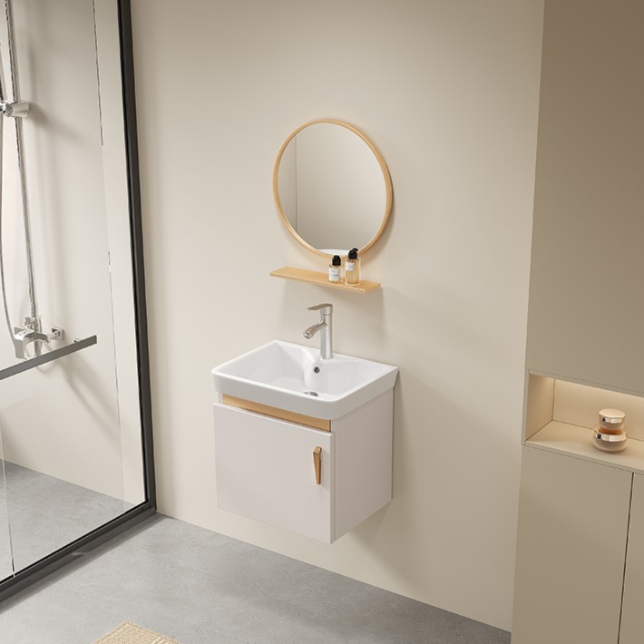 Baño tipo pared tipo pequeño gabinete de baño grueso combinación integral lavabo de cerámica lavabo gabinete lavabo