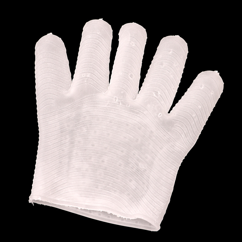 Dotted Silicone Erotic Massage Gloves, Textured Foreplay Teasing Gloves with Finger Sleeves — detail image 4