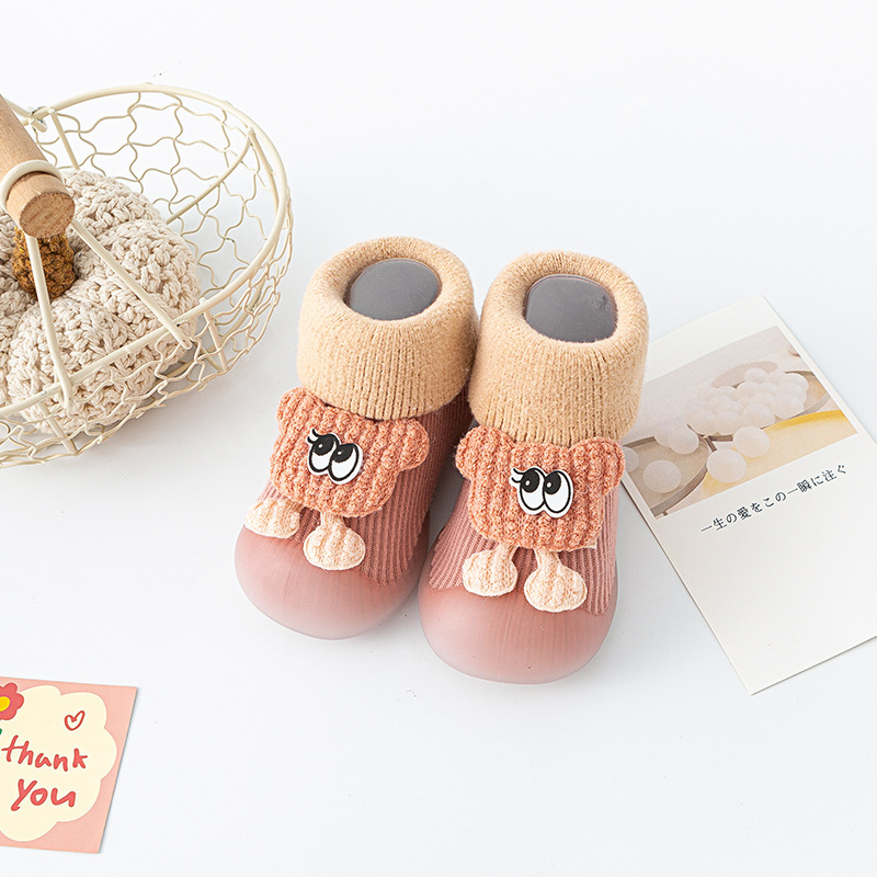 Zapatos para bebés con suela suave otoño y invierno antideslizante para niños pequeños, calcetines de suelo cálido, zapatos de algodón cómodos