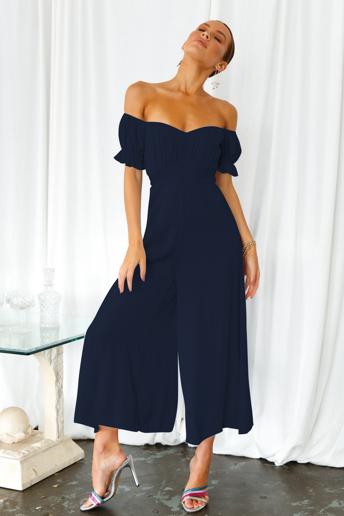 Wear off-Neck Short-Sleeved Jumpsuit - Jumpsuits & Rompers - Uniqistic.com